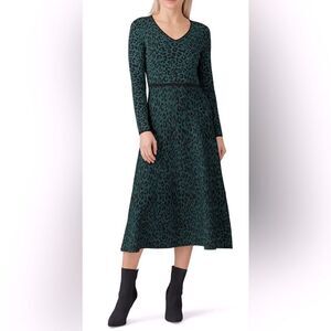 Great Jones Forest Leopard Knit Dress Size Medium